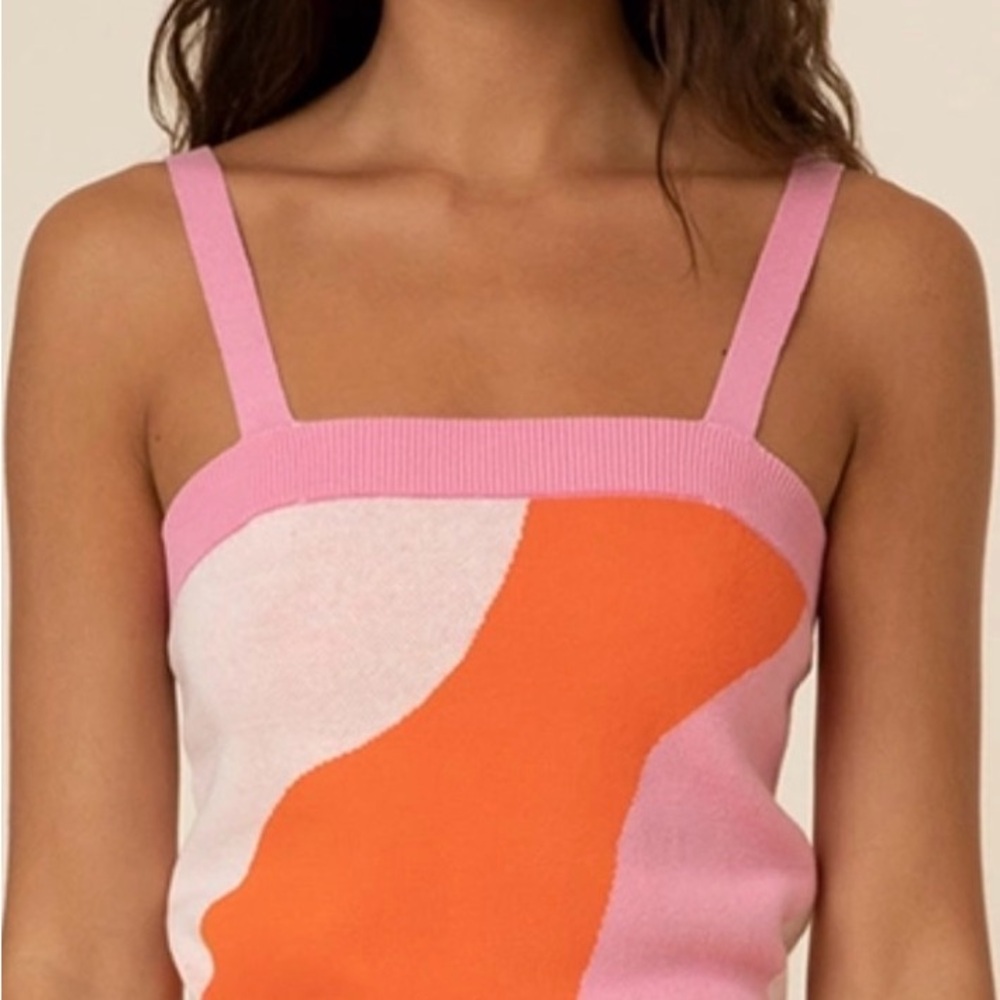 FRNCH Tory Knit Tank in Rose Swirl